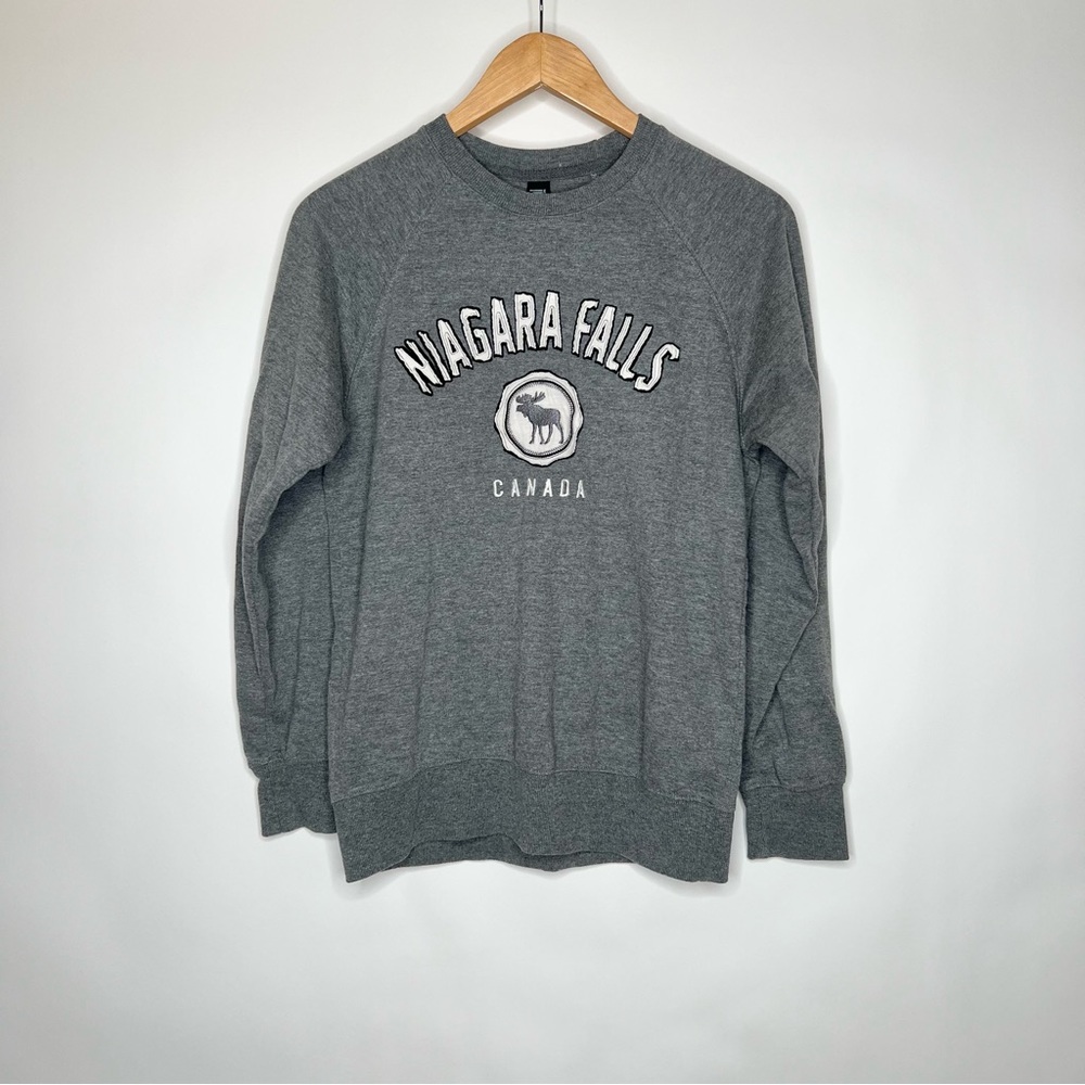 INITIAL ATTRACTION NIAGARA FALLS CANADA CREWNECK SWEATER SMALL GREY NEUTRAL